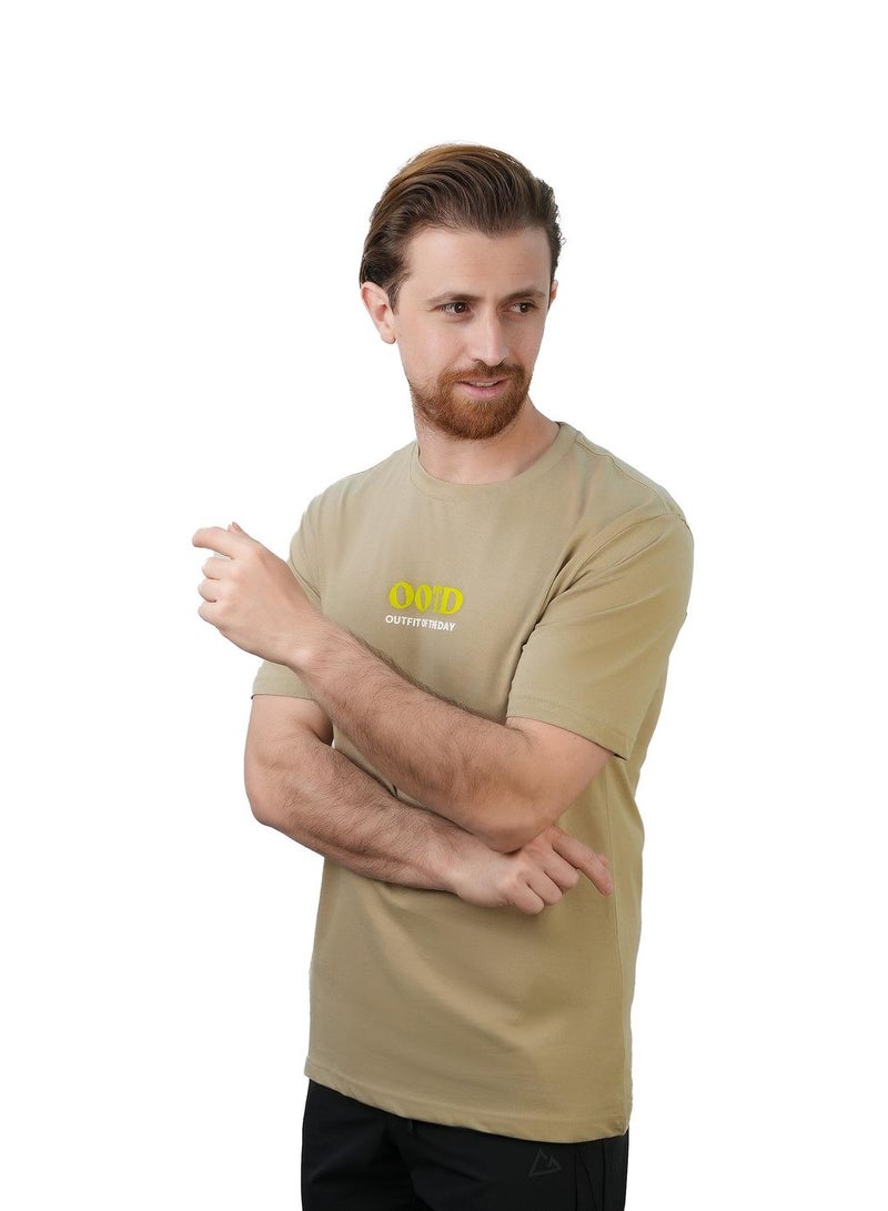 GIORDANO Men's Slim Fit Cotton Jersey Message Print Tee - Image 1